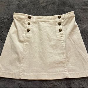 Abercrombie & Fitch white button front skirt